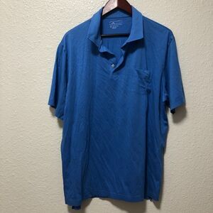 peter millar polo shirt xl blue 100% pima cotton large made in peru